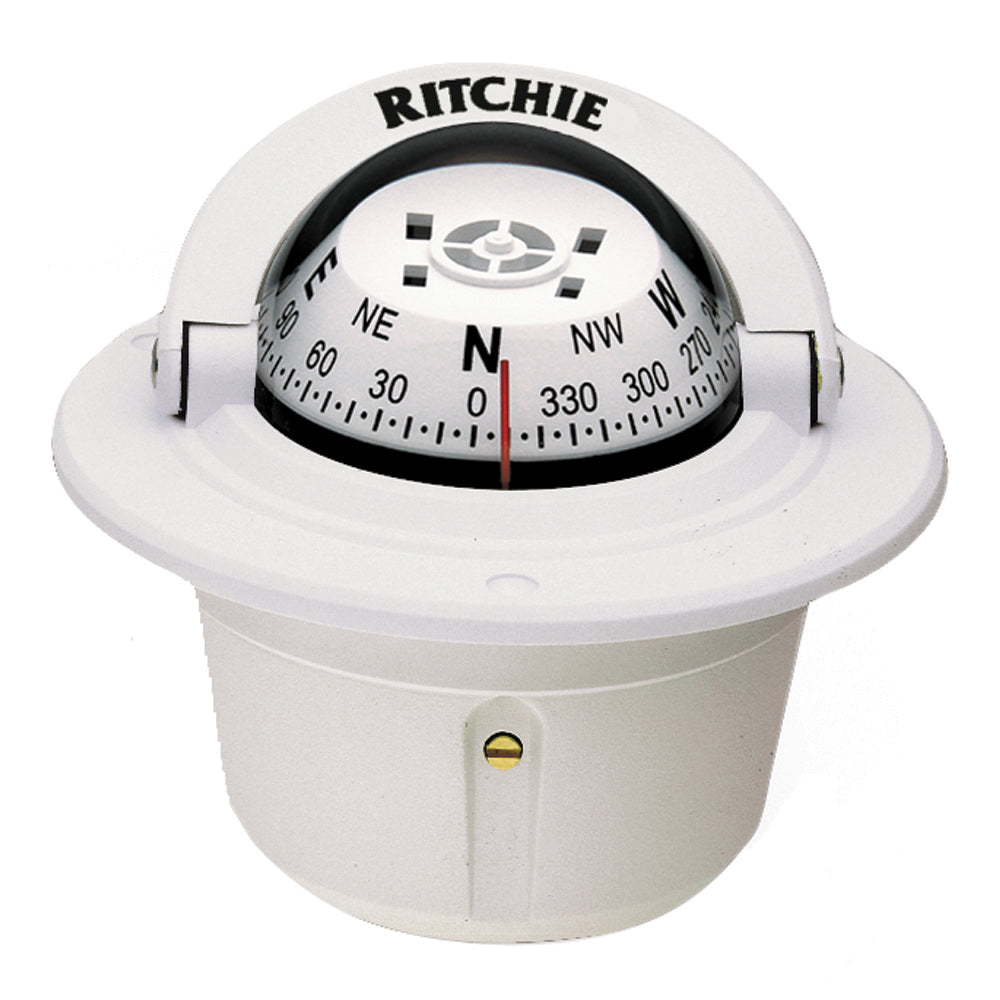 Ritchie F-50W Explorer Compass - Flush Mount - White - Lear Outdoors