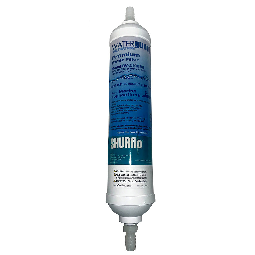 Shurflo by Pentair 11” City Water Entry In-Line Filter w/1/4” Barb Fittings