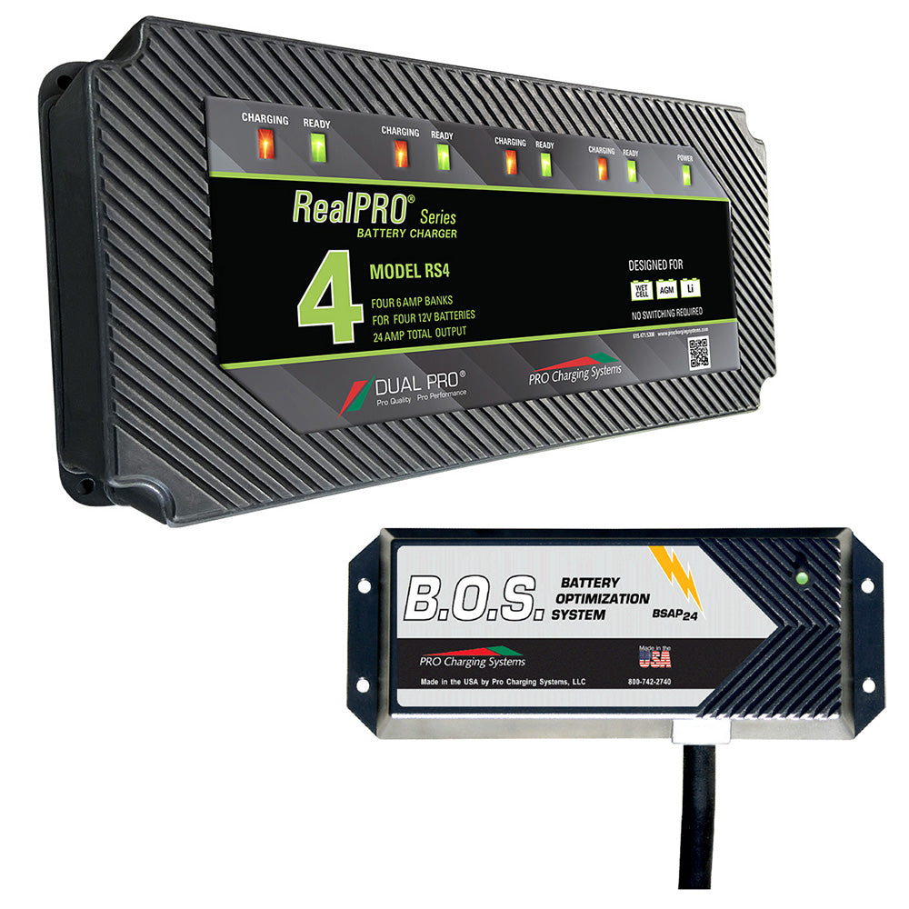 Dual Pro RS4 4 Bank Battery Charger w/2 Bank B.O.S. - Lear Outdoors