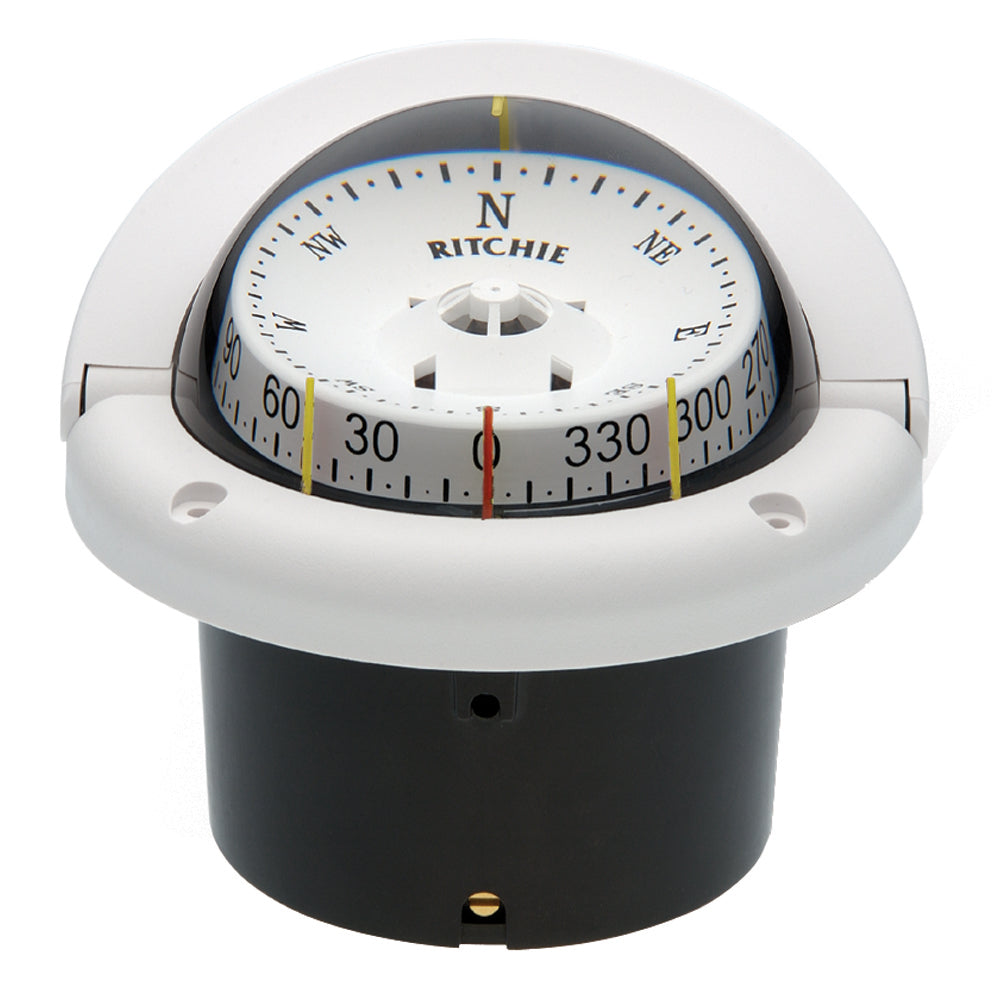 Ritchie HF-743W Helmsman Compass - Flush Mount - White - Lear Outdoors