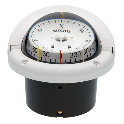 Ritchie HF-743W Helmsman Compass - Flush Mount - White - Lear Outdoors