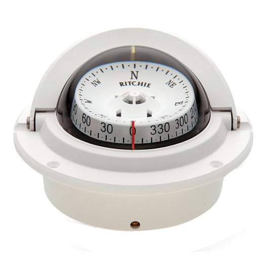 Ritchie F-83W Voyager Compass - Flush Mount - White - Lear Outdoors