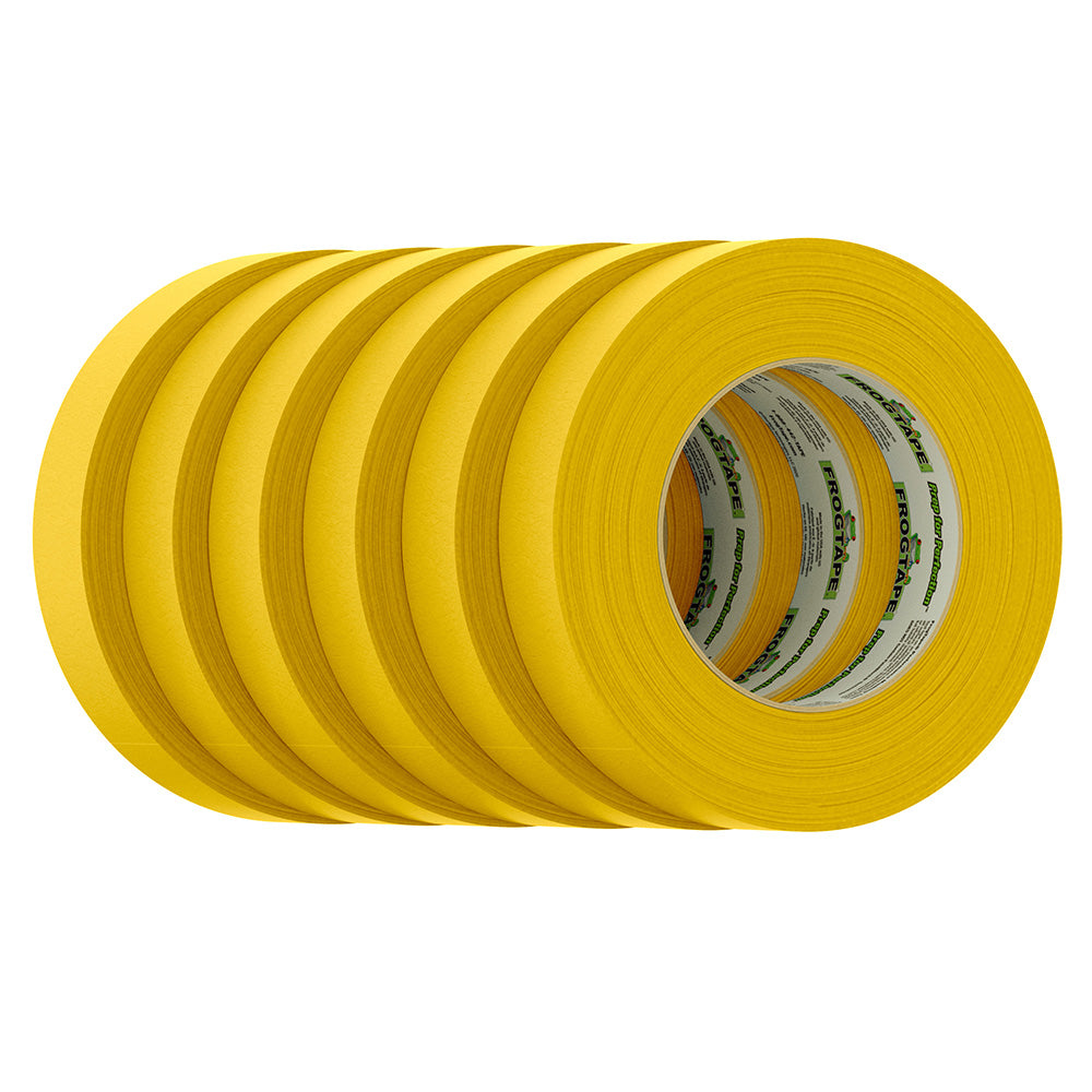 FrogTape CP 225 Medium-High Adhesion Masking Tape - 24MM x 55M x 6-Pack - Gold - Rated for 225°F