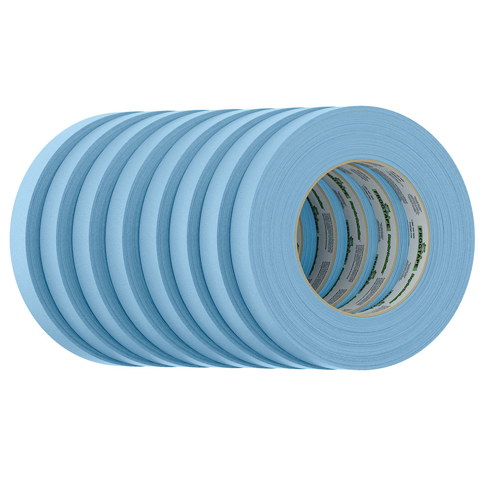 FrogTape CP 250 Medium-High Adhesion Masking Tape - 18MM x 55M x 8-Pack - Light Blue - Rated for 250°F