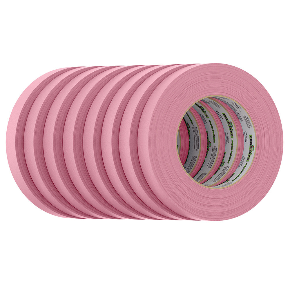 FrogTape CP 325 Medium-High Adhesion Masking Tape - 18MM x 55M x 8-Pack - Pink - Rated for 325°F