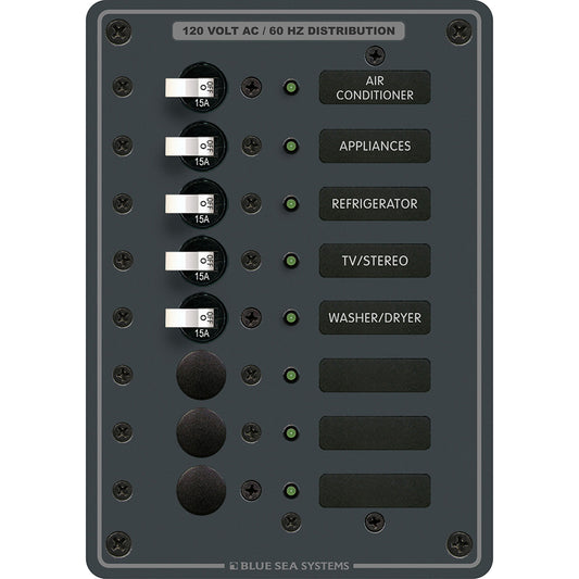 Blue Sea 8059 AC 8 Position Toggle Circuit Breaker Panel