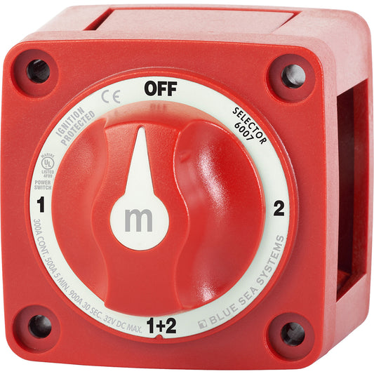 Blue Sea 6007 m-Series (Mini) Battery Switch Selector Four Position Red - Lear Outdoors