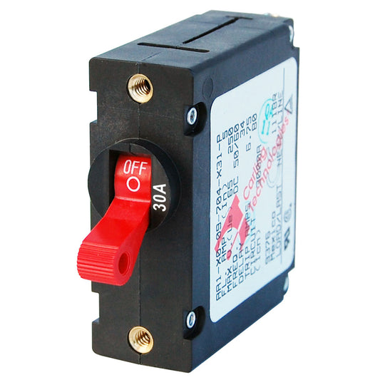 Blue Sea 7221 AC / DC Single Pole Magnetic World Circuit Breaker  -  30 Amp