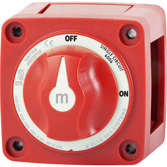 Blue Sea 6006 m-Series (Mini) Battery Switch Single Circuit ON/OFF Red - Lear Outdoors