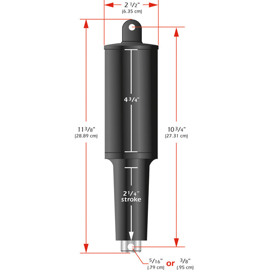 Lenco 101XD Extreme Duty Actuator - 12V - 2-1/4" Stroke - 5/16" Hardware