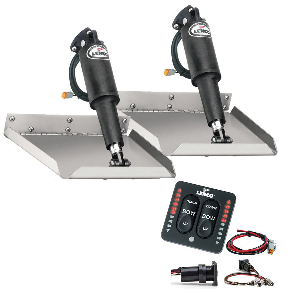 Lenco 9" x 9" Edgemount Trim Tab Kit w/LED Indicator Switch Kit 12V