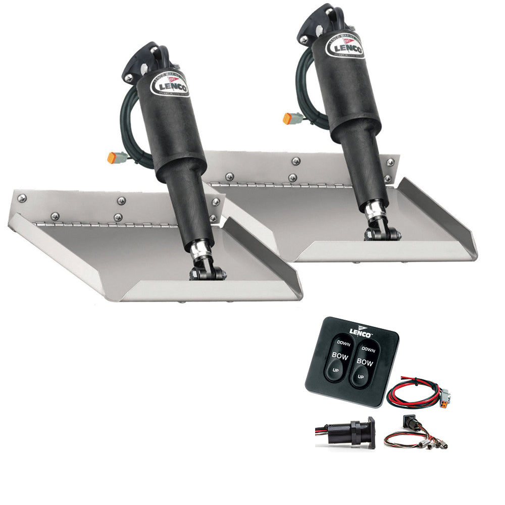 Lenco 12" x 12" Edgemount Trim Tab Kit w/Standard Tactile Switch Kit 12V