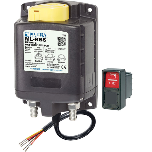 Blue Sea 7702 ML-Series Remote Battery Switch w/Manual Control 24V DC - Lear Outdoors