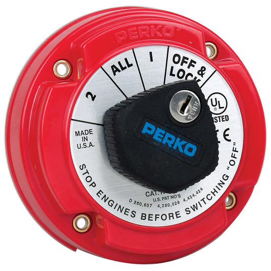 Perko 8504DP Medium Duty Battery Selector Switch w/Alternator Field Disconnect & Key Lock - Lear Outdoors