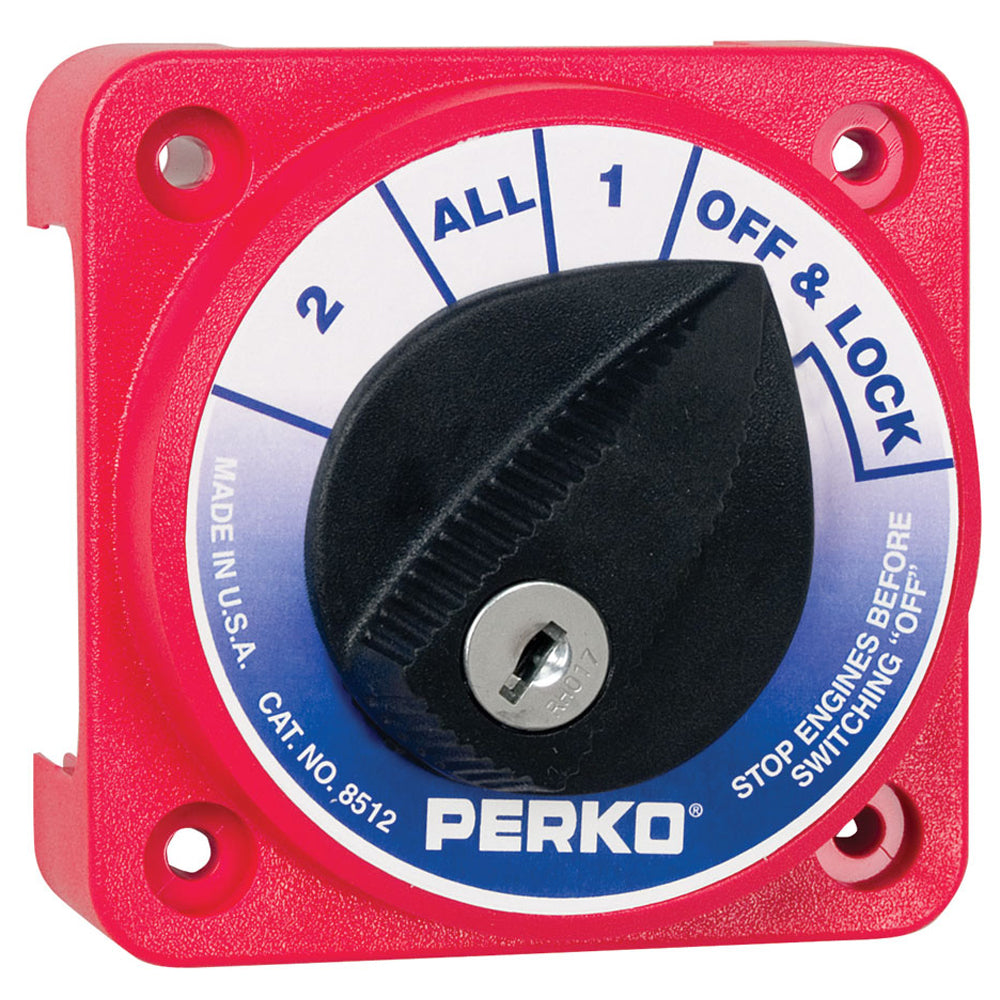 Perko Compact Medium Duty Battery Selector Switch w/Key Lock - Lear Outdoors