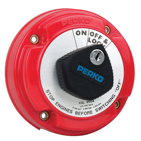 Perko Medium Duty Main Battery Disconnect Switch w/Alternator Field Disconnect & Key Lock - Lear Outdoors