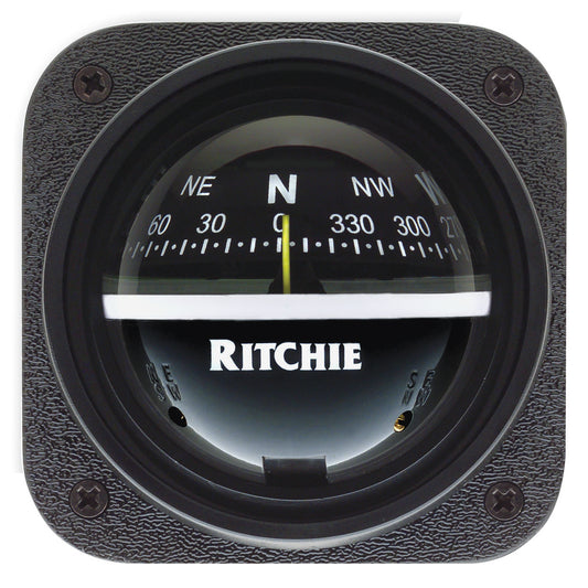 Ritchie V-537 Explorer Compass - Bulkhead Mount - Black Dial - Lear Outdoors