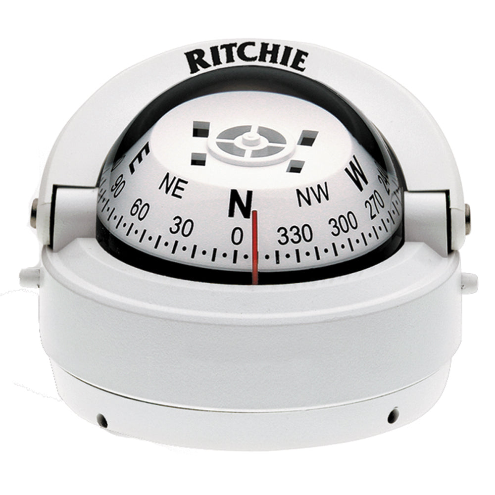 Ritchie S-53W Explorer Compass - Surface Mount - White - Lear Outdoors