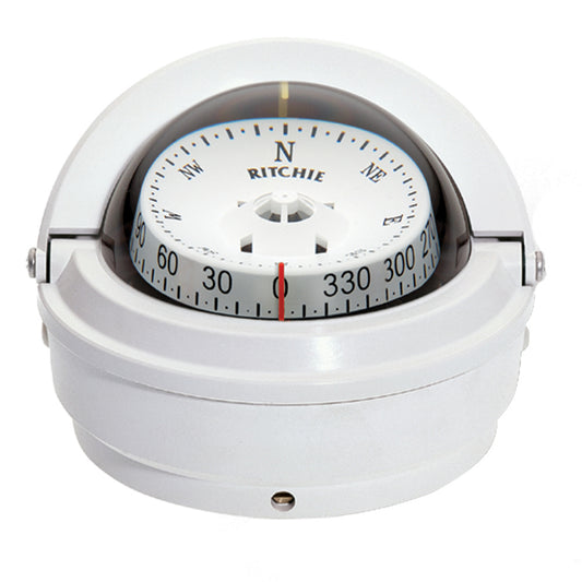 Ritchie S-87W Voyager Compass - Surface Mount - White - Lear Outdoors