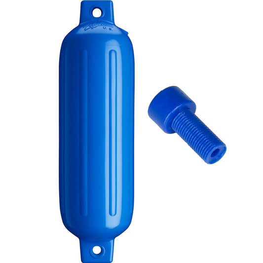 Polyform G-3 Twin Eye Fender 5.5" x 19" - Blue w/Adapter