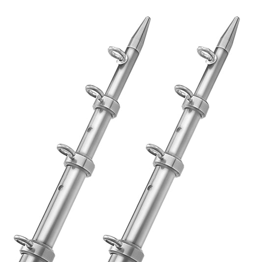 TACO 18' Telescopic Outrigger Poles HD 1-½" - Silver/Silver