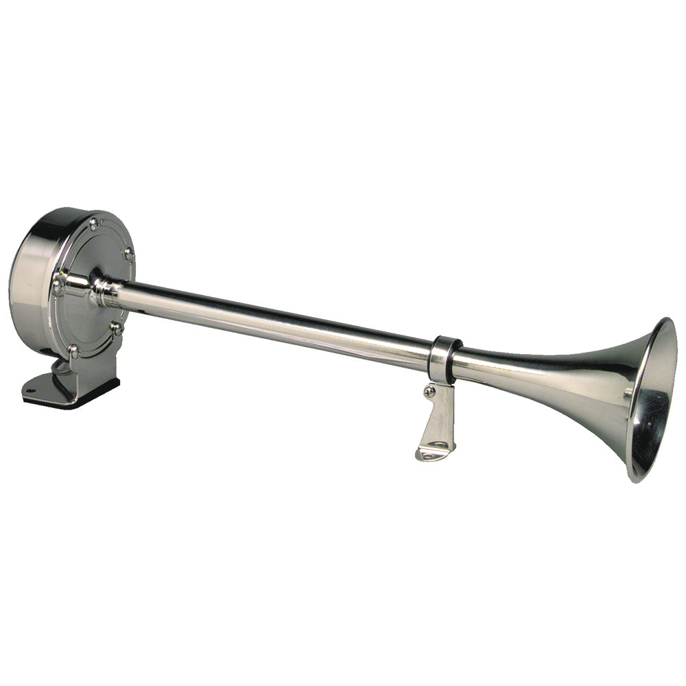 Schmitt Marine Deluxe All-Stainless Single Trumpet Horn - 12V - Lear Outdoors