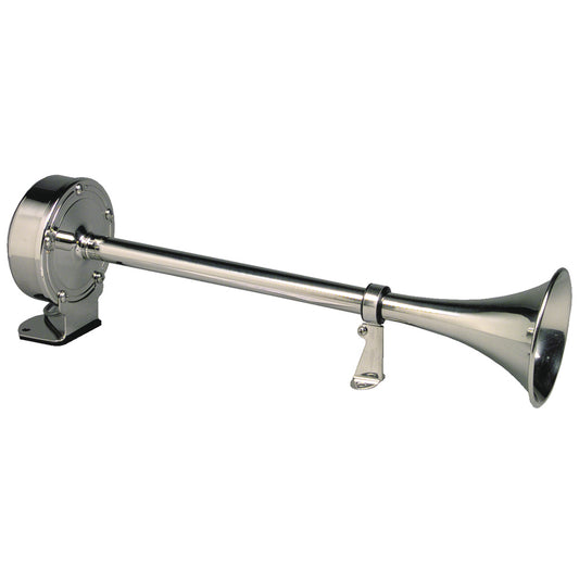 Schmitt Marine Deluxe All-Stainless Single Trumpet Horn - 24V - Lear Outdoors