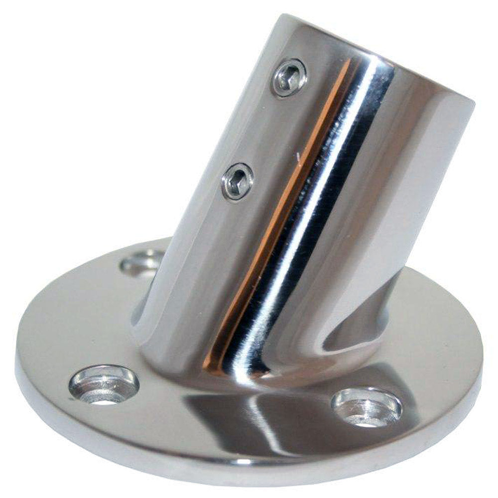 Whitecap ⅞" O.D. 60° Round Base SS Rail Fitting