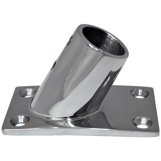 Whitecap 1" O.D. 60° Rectangle Base SS Rail Fitting