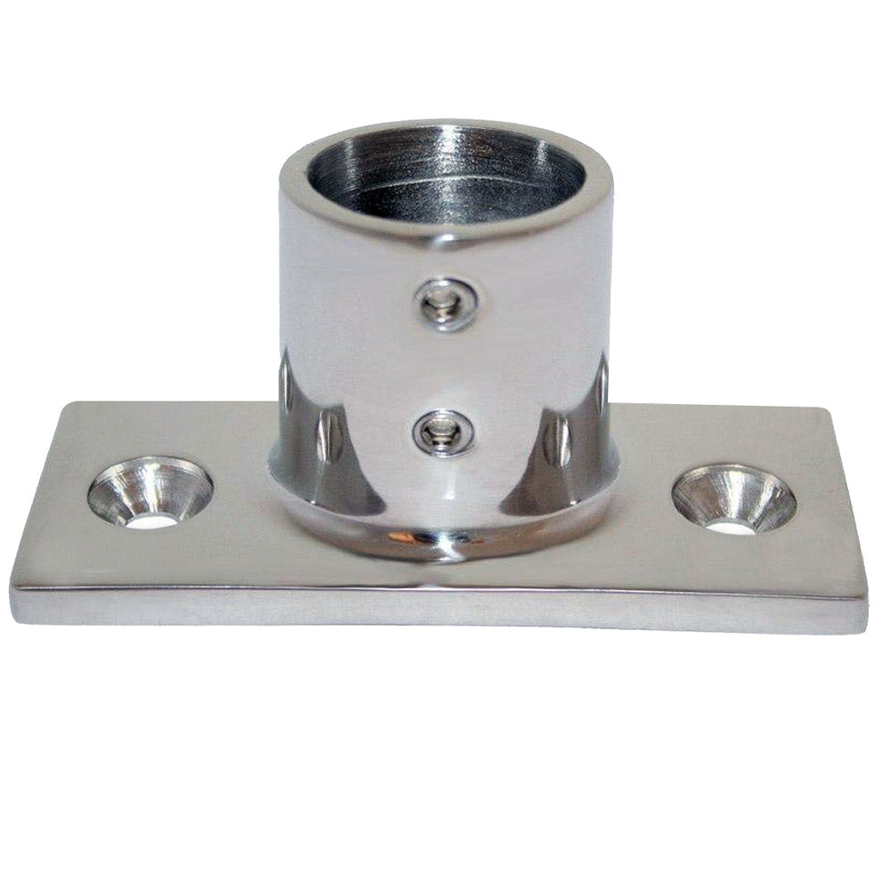 Whitecap 1" O.D. 90° 2-Hole Rectangle Base SS Rail Fitting