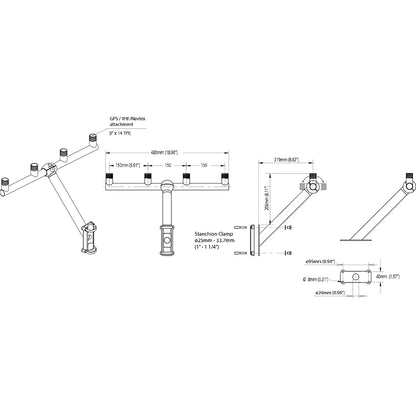 Scanstrut TB-01 T-Bar Mount f/GPS/VHF Antenna