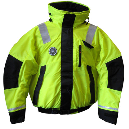 First Watch AB-1100 Flotation Bomber Jacket - Hi-Vis Yellow/Black - XL - Lear Outdoors