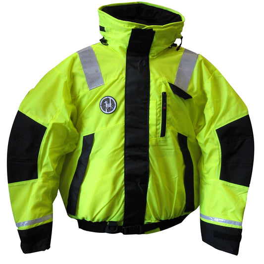 First Watch AB-1100 Flotation Bomber Jacket - Hi-Vis Yellow/Black - XXL - Lear Outdoors