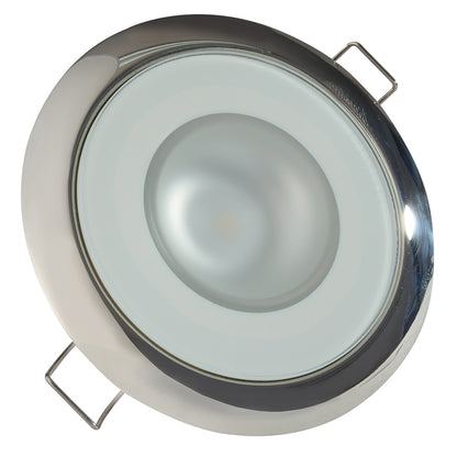 Lumitec Mirage - Flush Mount Down Light - Glass Finish/Polished SS - 4-Color Red/Blue/Purple Non Dimming w/White Dimming - Lear Outdoors