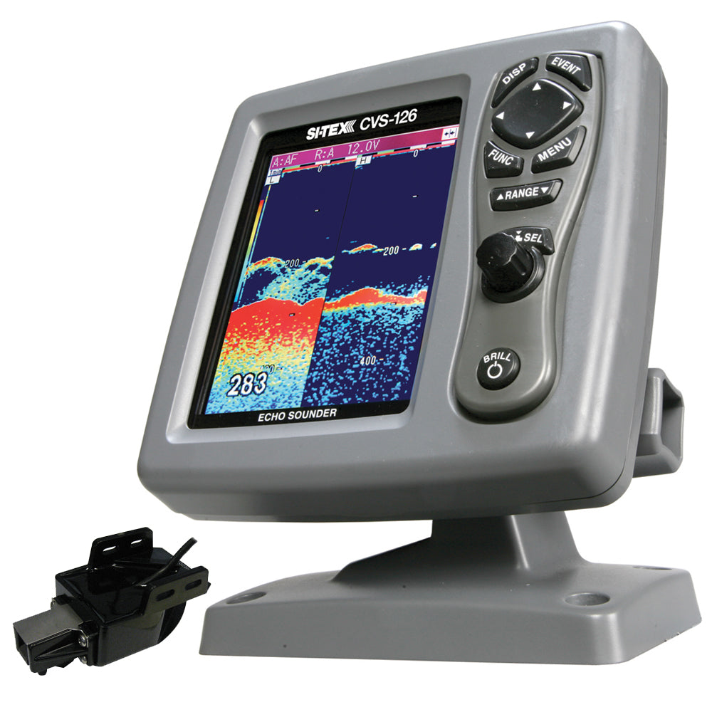 SI-TEX CVS-126 Dual Frequency Color Echo Sounder w/Transom Mount Triducer 250/50/200ST-CX - Lear Outdoors