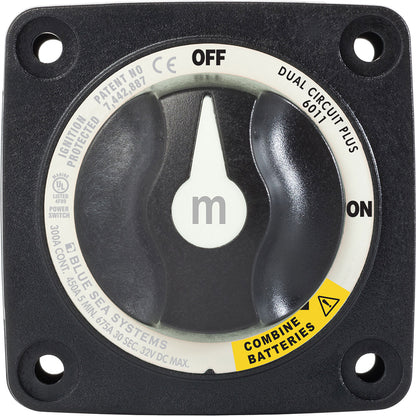 Blue Sea 6011200 m-Series Battery Switch Dual Circuit Plus - Black - Lear Outdoors