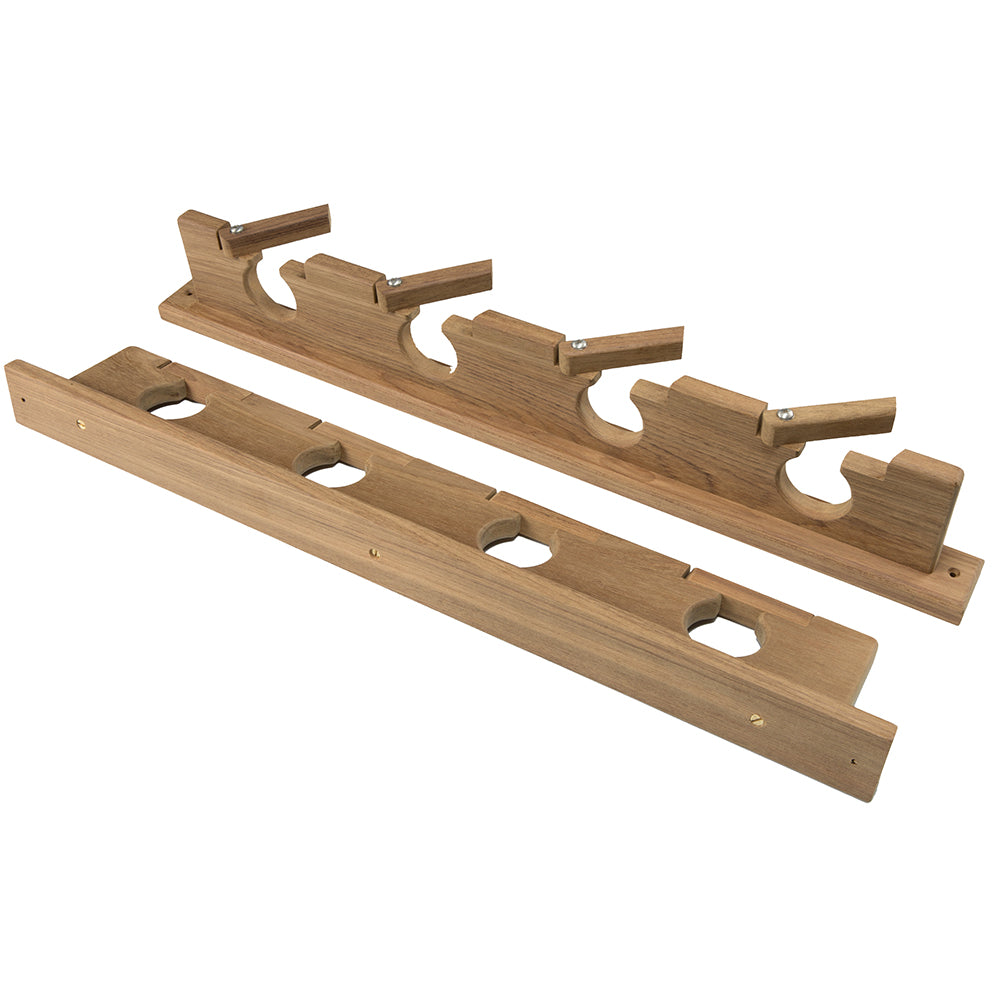 Whitecap Teak Lock-In Four-Rod Storage Rack