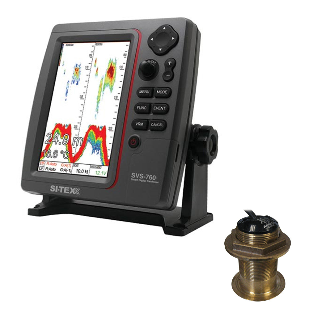 SI-TEX SVS-760 Dual Frequency Sounder 600W Kit w/Bronze 20 Degree Transducer - Lear Outdoors