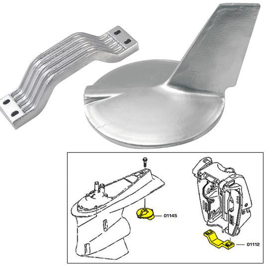 Tecnoseal Anode Kit w/Hardware - Yamaha 200-300HP Hi-Performance - Zinc - Lear Outdoors