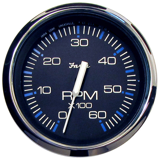 Faria Chesapeake Black 4" Tachometer - 6000 RPM (Gas) (Inboard & I/O)