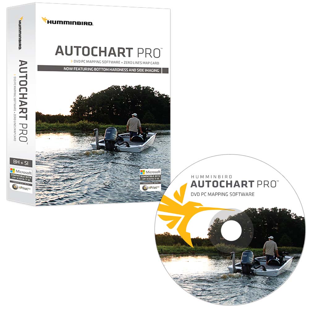 Humminbird AutoChart PRO DVD PC Mapping Software w/Zero Lines Map Card - Lear Outdoors