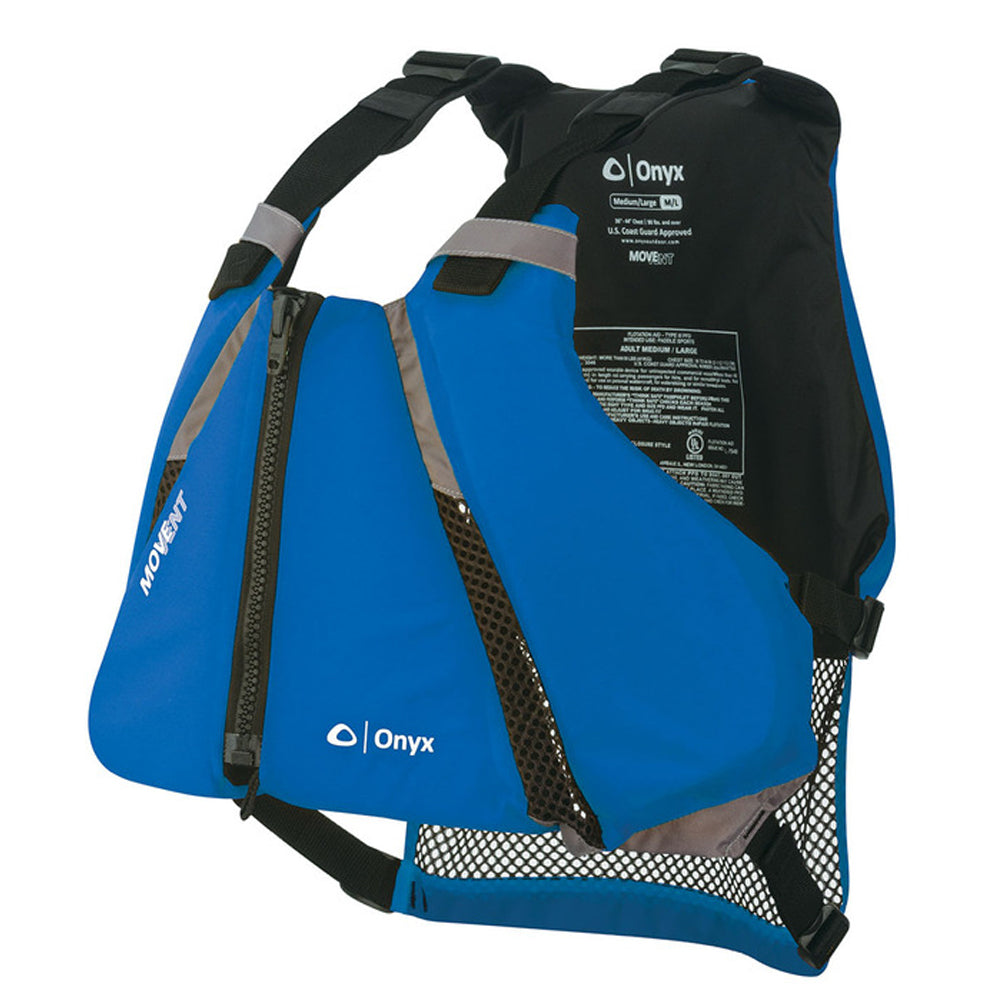 Onyx MoveVent Curve Paddle Sports Life Vest - M/L - Blue - Lear Outdoors