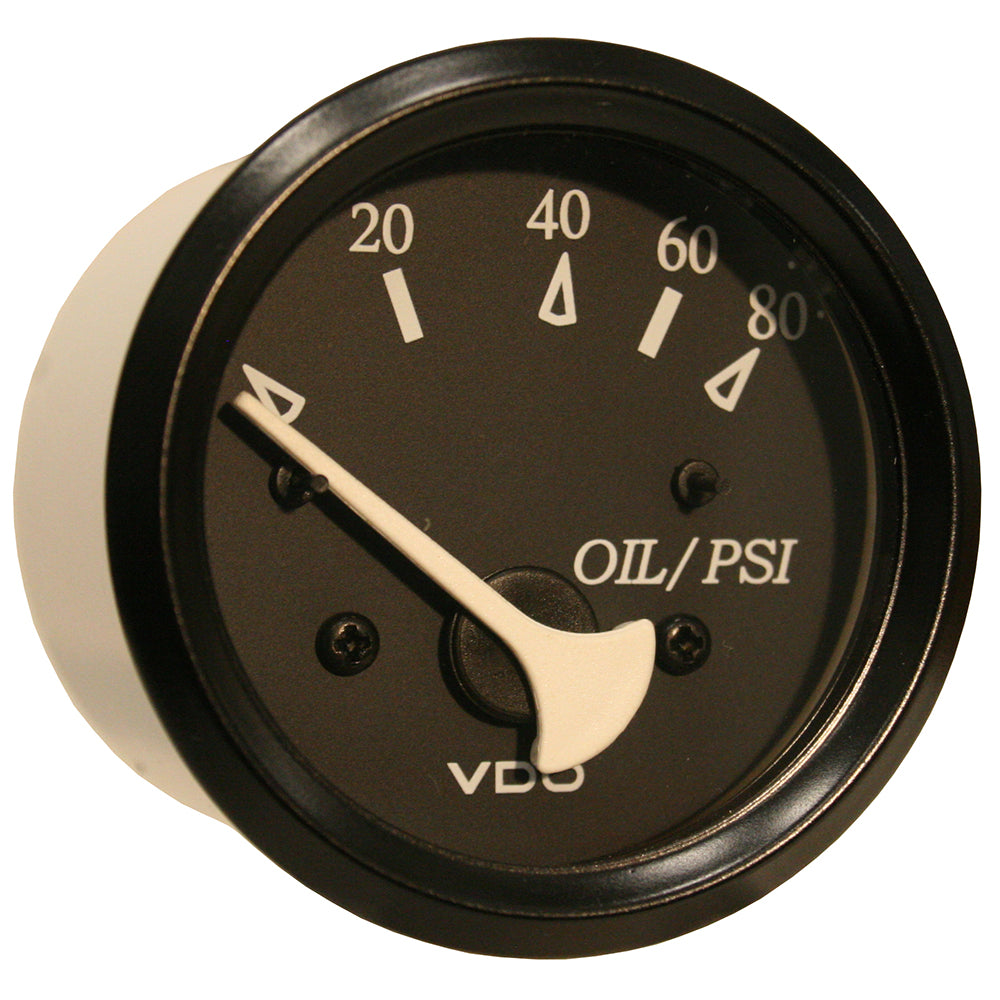 VDO Cockpit Marine Oil Pressure Gauge - 80 PSI - Black Dial/Bezel - Lear Outdoors