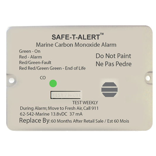 Safe-T-Alert 62 Series Carbon Monoxide Alarm - 12V - 62-542-Marine - Flush Mount - White - Lear Outdoors