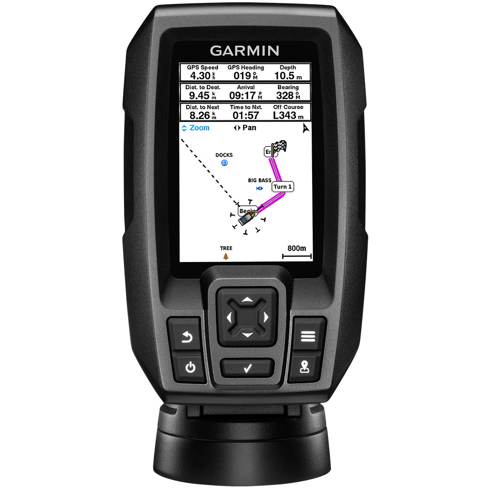 Garmin STRIKER™ 4 Fishfinder Worldwide Version w/77/200kHz - 4-Pin Transducer w/Transom & Trolling Motor Mounts - Lear Outdoors