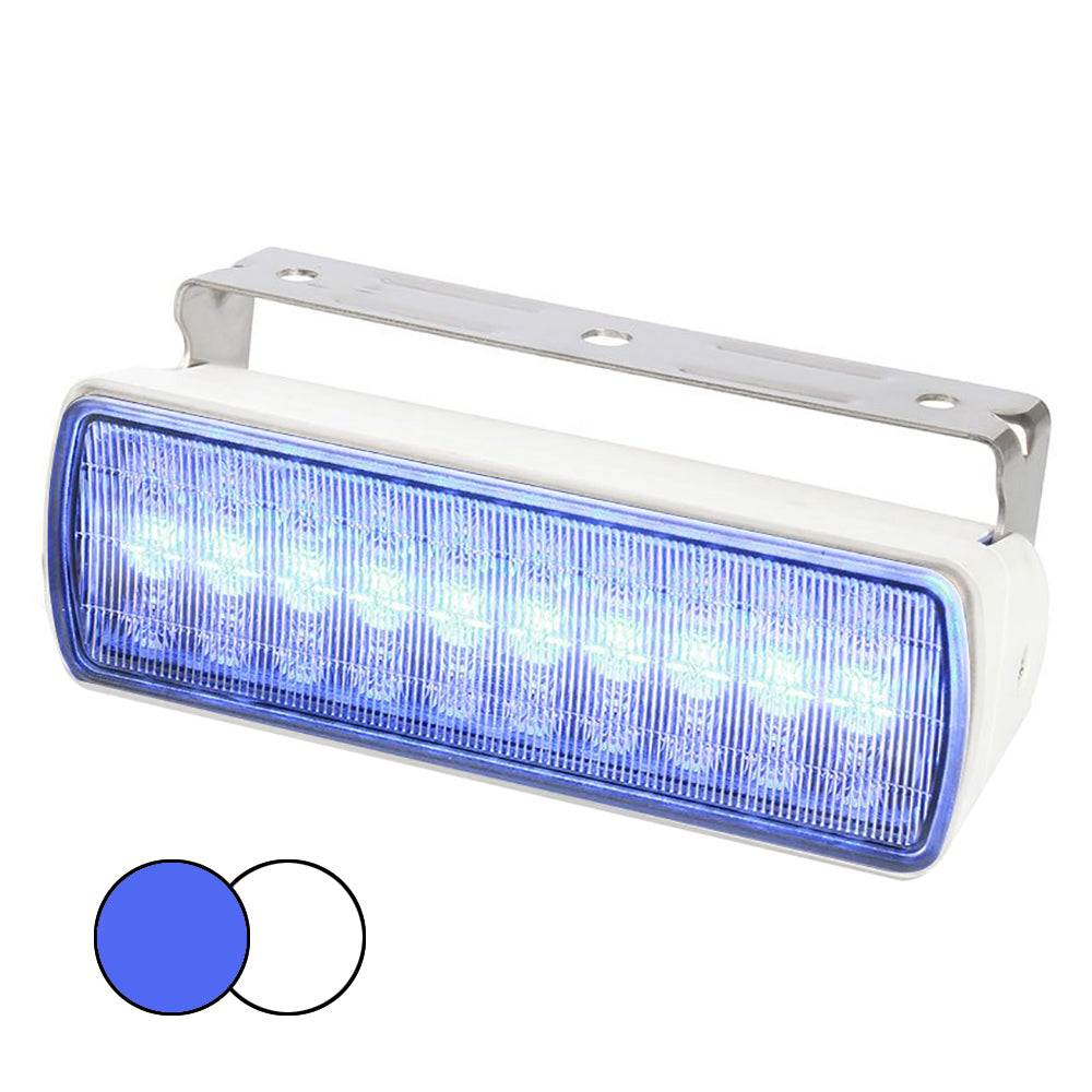 Hella Marine Sea Hawk XL Dual Color LED FloodLights - Blue/White LED - White Housing