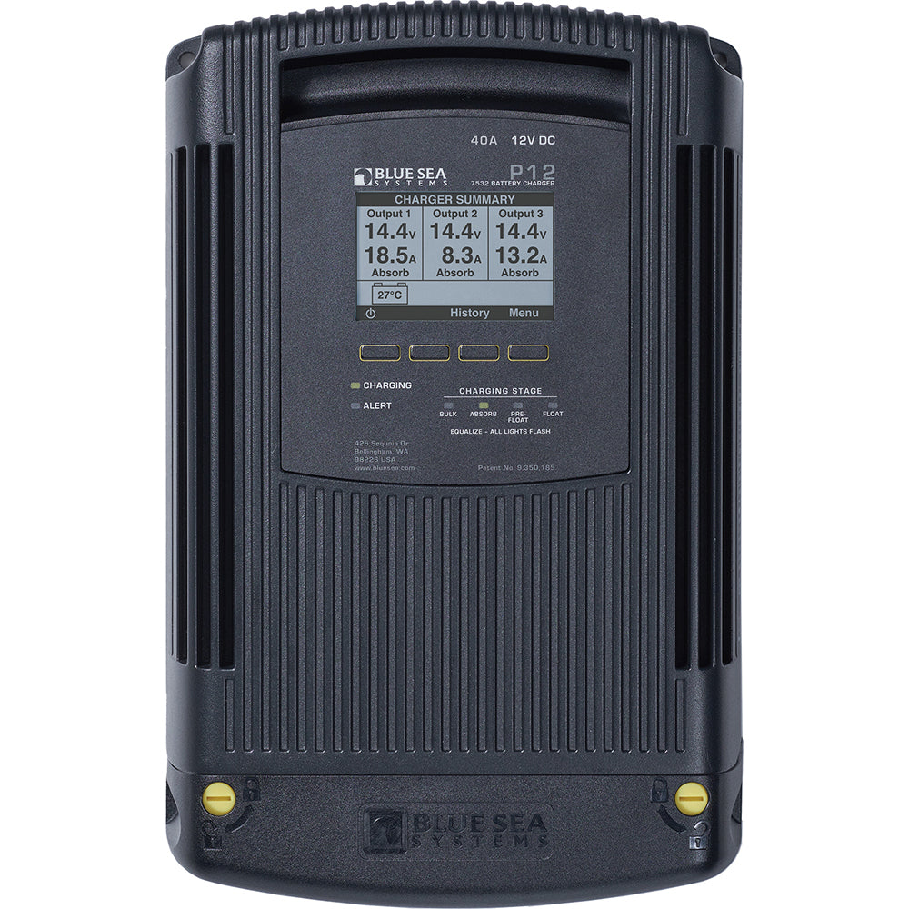 Blue Sea 7532 P12 Gen2 Battery Charger - 40A - 3-Bank - Lear Outdoors