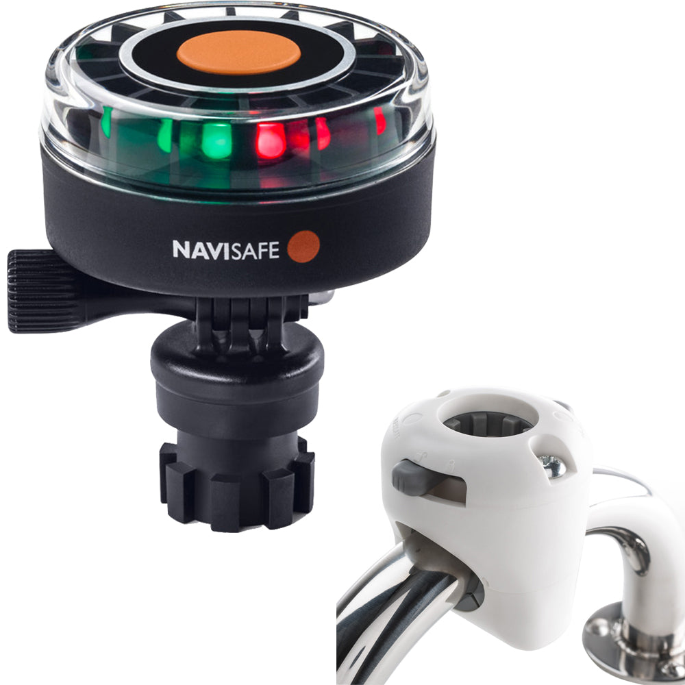 Navisafe Navilight 2NM Tricolor w/Navimount Base & Rail Mount - White - Lear Outdoors