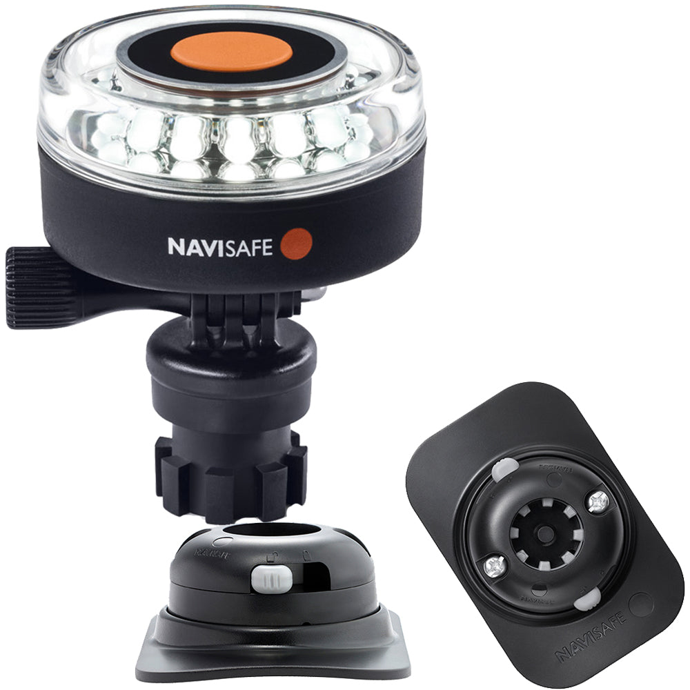 Navisafe Navilight 360° 2NM White w/Navimount Base & RIB Mount - Black - Lear Outdoors