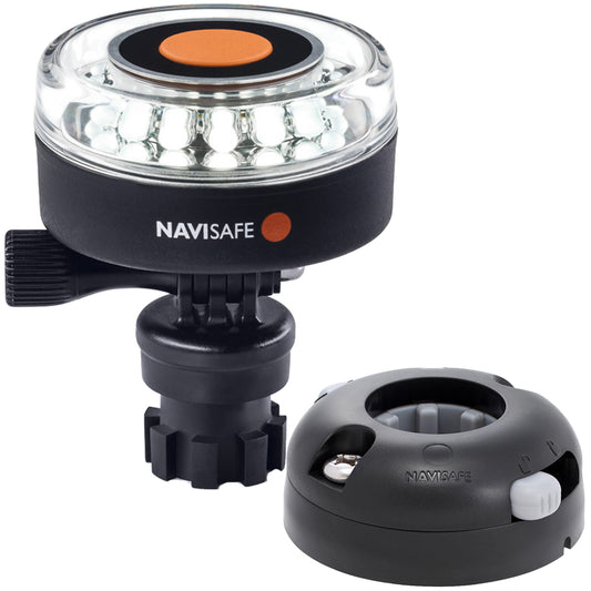 Navisafe Navilight 360° 2NM White w/Navimount Base & Horizontal Mount - Black - Lear Outdoors